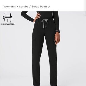 Figs Black High-Waisted Dowa Scrub Pant